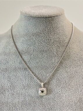 David Yurman Petite Albion Pendant Necklace with Prasiolite & Diamonds 16-17"